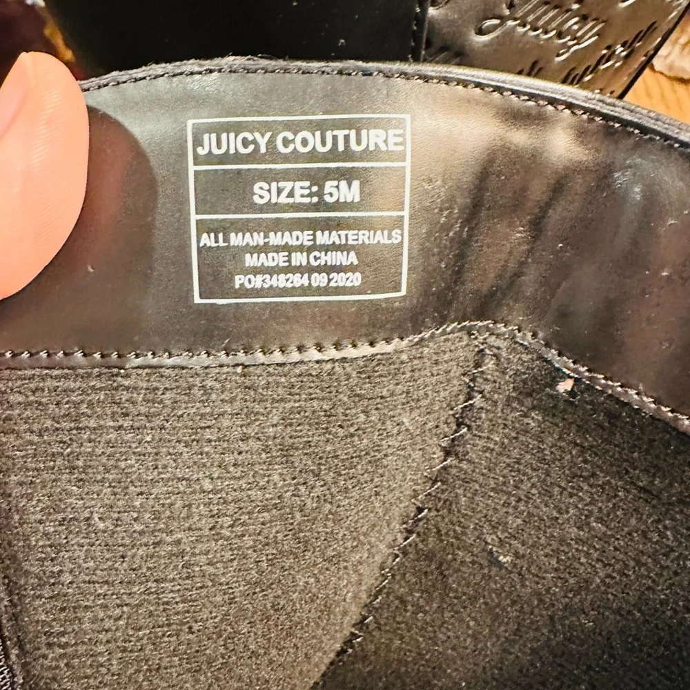 Juicy Couture - Girls Boots Black Zip Up 12” Tall Bow & Logo Size 5